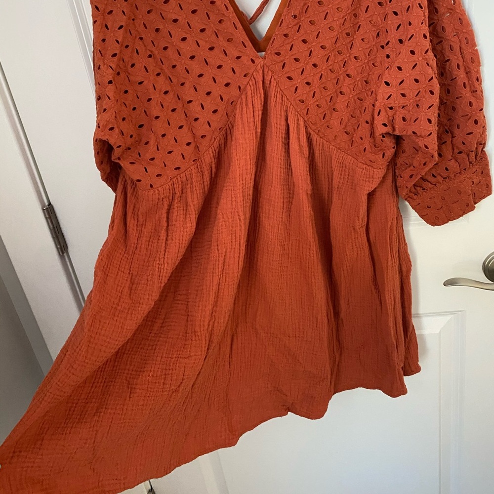 Rust Tunic Blouse - Picture 4 of 7